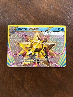Pokemon Starmie BREAK Holo Gold and Blue Collector Card